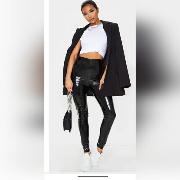 Pretty little thing Black Vinyl Skinny Pant - Picture 1 of 6